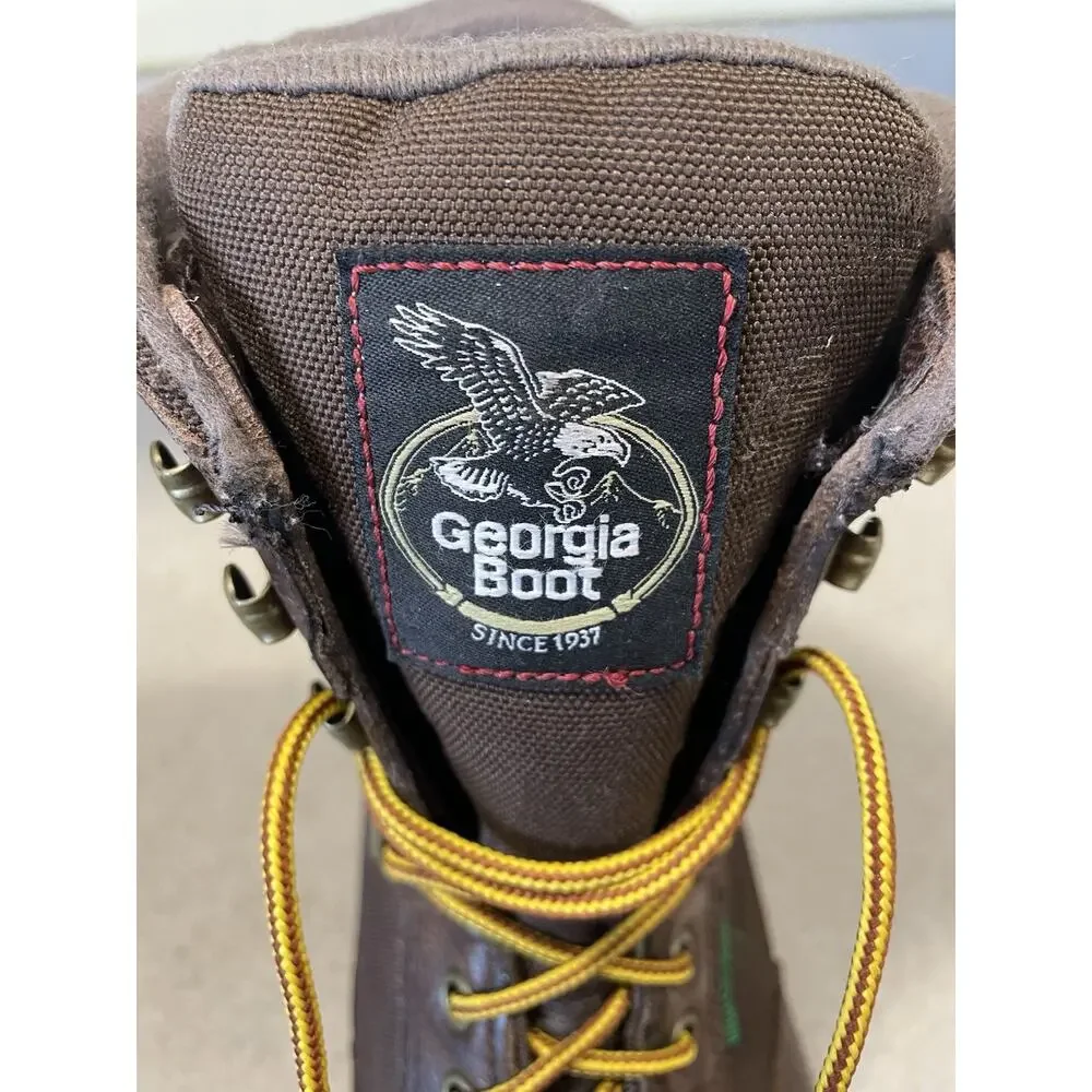 Georgia Boot G107 HOMELAND 8” Men’s Sz 11 Brown Steel-Toe Work Boots Waterproof